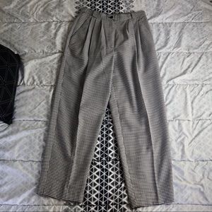 Vintage 80s / 90s Black & White Gingham Trousers by Lauren Alexandria Collection